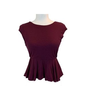 Alice and Olivia Peplum Exposed Zipper Top